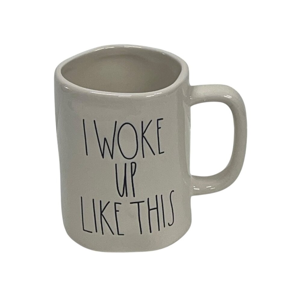 Magenta White Ceramic Mug 12oz I Woke Up Like This Coffee Cup